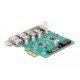 DeLOCK USB 5 Gbps PCI Express x1 carte vers 3 x Type-A externes + 2 x USB Type-C externes femelles et 1 x USB 19 broches interne mâle