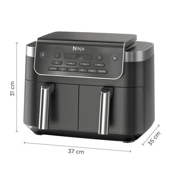 Ninja DualZone Double 7,6 L Autonome Friteuse d'air chaud Noir