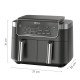 Ninja DualZone Double 7,6 L Autonome Friteuse d'air chaud Noir
