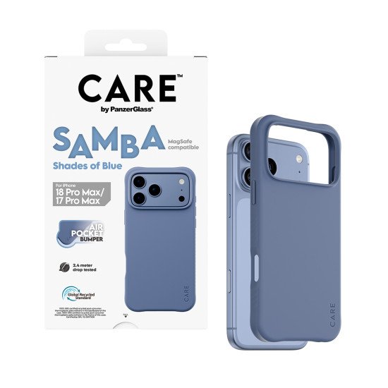 PanzerGlass CARE™ by ® Samba Case Shades of Blue w. MagSafe iPhone 2026 Pro Max | 17 Pro Max coque de protection pour téléphones portables Housse Bleu