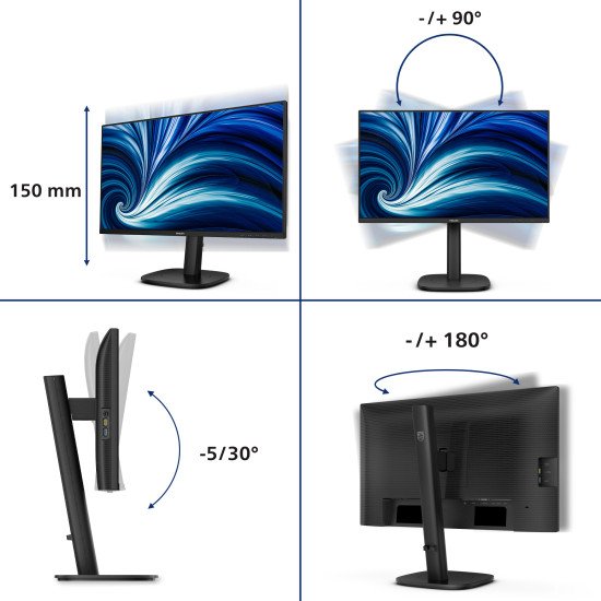 Philips 3000 series 24B2N3200J/00 écran PC 60,5 cm (23.8") 1920 x 1080 pixels Full HD LCD Noir