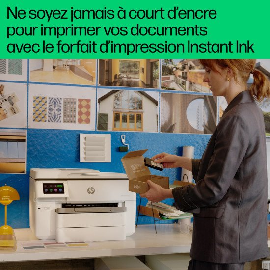 HP OfficeJet Pro Imprimante tout-en-un grand format HP 9730e, Couleur, Imprimante pour Petit bureau, Impression, copie, numérisation, HP+; Éligibilité HP Instant Ink; Sans fil; Impression recto-verso; Imprimer depuis un téléphone ou une tablette; Chargeur