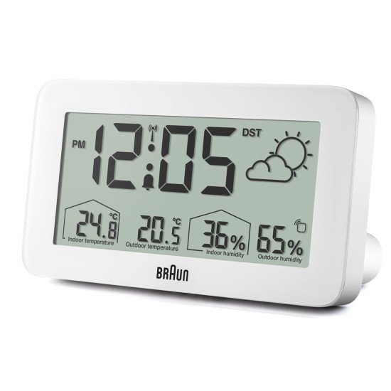 Braun BC13WP-DCF réveille-matin Réveil numérique Blanc