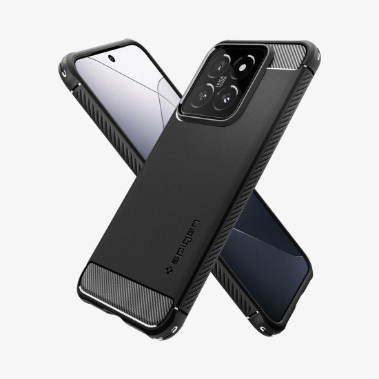 Spigen Xiaomi 14 Rugged Armor Matte Blac coque de protection pour téléphones portables 16,1 cm (6.36") Housse Noir