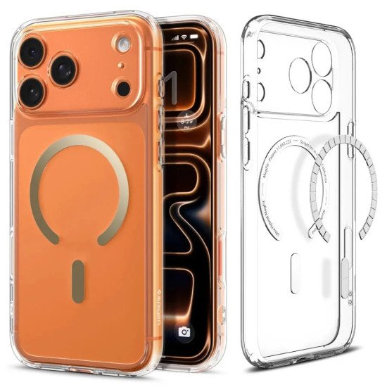 Spigen Ultra Hybrid (MagFit) coque de protection pour téléphones portables 16 cm (6.3") Housse Or, Transparent