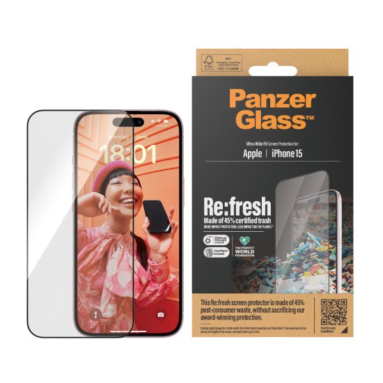 PanzerGlass UWF Refresh with 45% rec. Glas Protection d'écran transparent Apple 1 pièce(s)