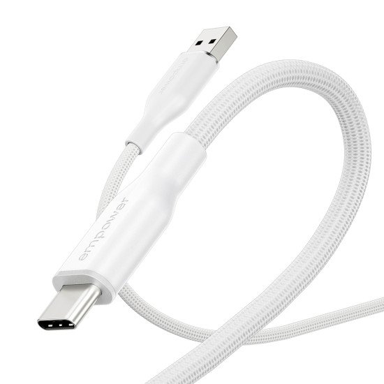PanzerGlass empower™ by ® Racing 60W USB-A to USB-C Cable | USB 2.0 | 1.2M | Silver White câble USB Blanc