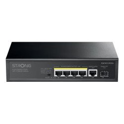 Strong SW5011POE+ commutateur réseau Gigabit Ethernet (10/100/1000) Connexion Ethernet POE Montage sur le bureau ou sur le mur Noir