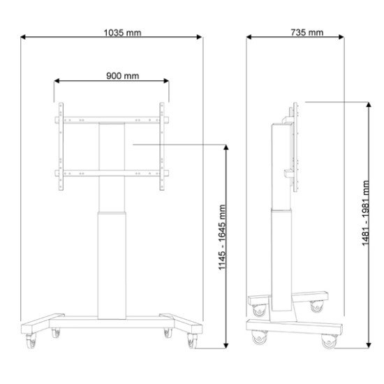 Newstar Meuble sur roulettes pour écrans plat