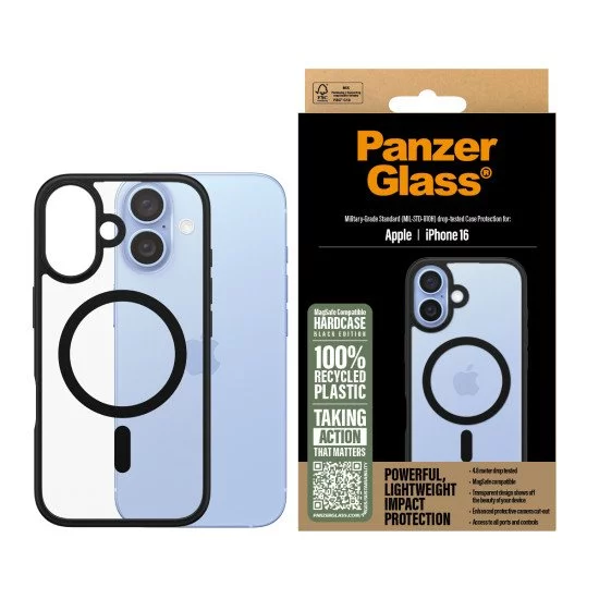 PanzerGlass PG HardCase Black MagS iPhone 16 6.1Inch coque de protection pour téléphones portables Housse Transparent PanzerGlass PG HardCase Black MagS iPhone 16 6.1Inch coque de protection pour téléphones portables Housse Transparent