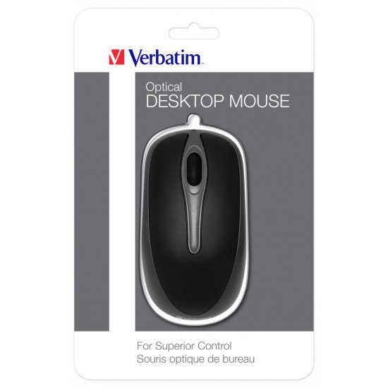 Verbatim 49019 souris Ambidextre USB Type-A Optique 1000 DPI