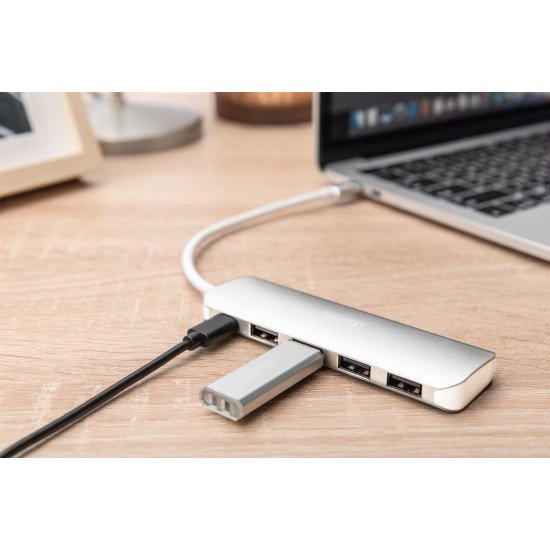 Digitus Hub 4 ports (USB 3.0) avec USB Type-C™ + PD