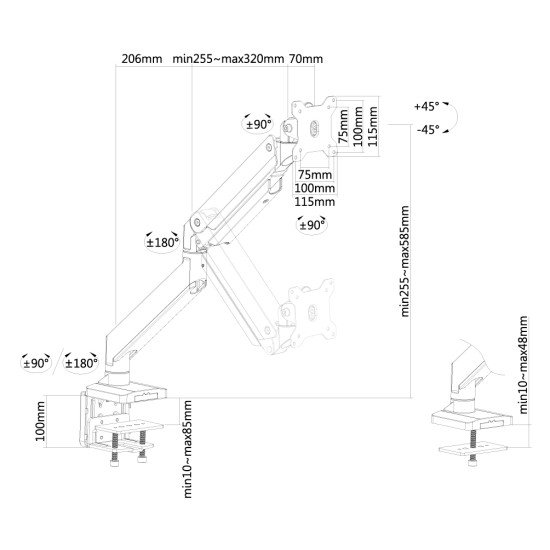 Newstar Support de bureau écrans plat