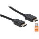 Manhattan Câble HDMI 4K@60 Hz avec Ethernet, 1 m, certifié, adapté à TOUT les usages 4K et 1080p/HD - lors de la mise à niveau ou préparez-la pour le moment où vous en aurez besoin, mâle à mâle, noir, Ultra HD 4K x 2K, garantie à vie, équivalent à HDMM1MP