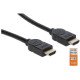 Manhattan Câble HDMI 4K@60 Hz avec Ethernet, 3 m, certifié, adapté à TOUT les usages 4K et 1080p/HD - lors de la mise à niveau ou préparez-la pour le moment où vous en aurez besoin, mâle à mâle, noir, Ultra HD 4K x 2K, garantie à vie, équivalent à HDMM3MP