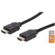 Manhattan Câble HDMI 4K@60 Hz avec Ethernet, 1,8 m, certifié, adapté à TOUT les usages 4K et 1080p/HD - lors de la mise à niveau ou préparez-la pour le moment où vous en aurez besoin, mâle à mâle, noir, Ultra HD 4K x 2K, garantie à vie, équivalent à HDMM2