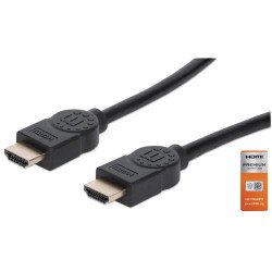 Manhattan Câble HDMI 4K@60 Hz avec Ethernet, 5 m, certifié, adapté à TOUT les usages 4K et 1080p/HD - lors de la mise à niveau ou préparez-la pour le moment où vous en aurez besoin, mâle à mâle, noir, Ultra HD 4K x 2K, garantie à vie, équivalent à HDMM5MP