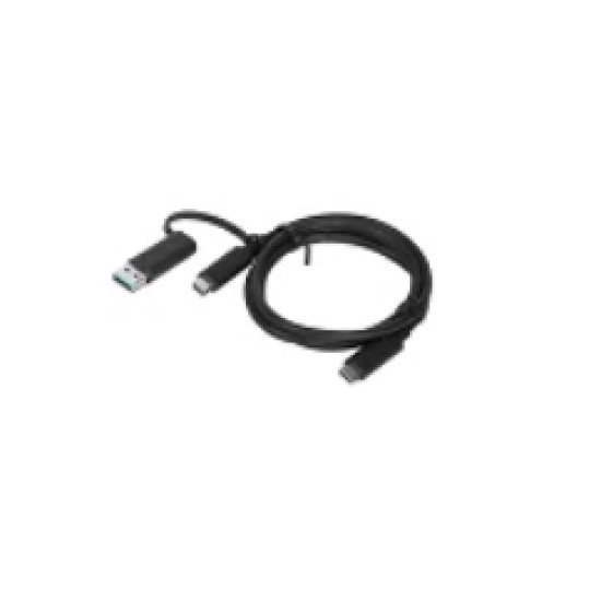 Lenovo 4X90U90618 câble USB 1 m 3.2 Gen 1 (3.1 Gen 1) USB A/USB C USB C Noir