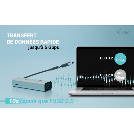 i-tec Metal Universal Charging HUB 2xUSB-C + 2x USB-A Port + Power Delivery 85W i-tec Metal Universal Charging HUB 2xUSB-C + 2x USB-A Port + Power Delivery 85W