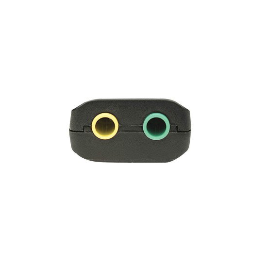 Manhattan Adaptateur audio USB-A, USB-A vers jack 3,5 mm micro + sortie audio, 480 Mbit/s (USB 2.0), son 3D et surround virtuel 5.1, noir, garantie 3 ans