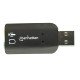 Manhattan Adaptateur audio USB-A, USB-A vers jack 3,5 mm micro + sortie audio, 480 Mbit/s (USB 2.0), son 3D et surround virtuel 5.1, noir, garantie 3 ans