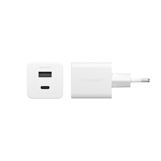 PanzerGlass empower by ® Turbo 35W Charger incl. USB-C + USB-A | EU Plug | Silver White Protection d'écran transparent Universel 1 pièce(s)