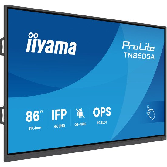 iiyama TN8605A-B1AG Écran d'affichage dynamique Écran plat interactif 2,17 m (85.6") 500 cd/m² 4K Ultra HD Noir Écran tactile