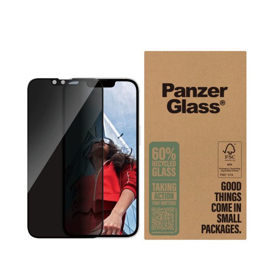 PanzerGlass ® Privacy Screen Protector iPhone 16e | 14 | 13 | 13 Pro | Ultra-Wide Fit Protection d'écran transparent Apple 1 pièce(s)