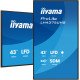 iiyama LH4375UHS-B2AG Écran d'affichage dynamique Écran plat de signalisation numérique 108 cm (42.5") LCD Wifi 500 cd/m² 4K Ultra HD Noir Intégré dans le processeur Android 11 24/7