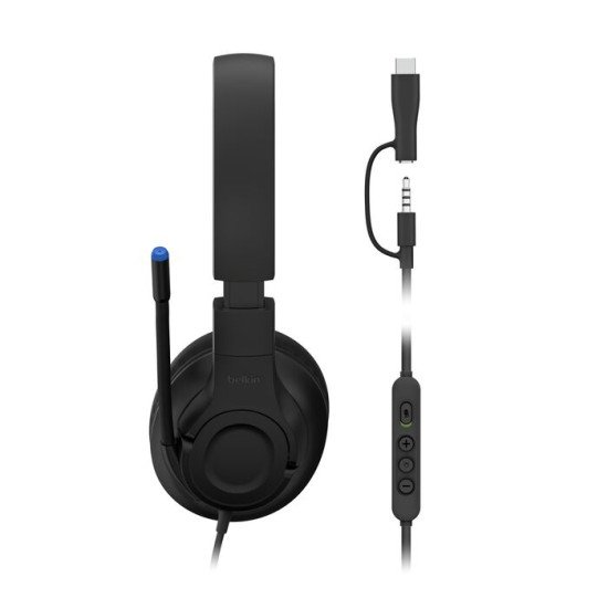 Belkin ENA011HQBK écouteur/casque Avec fil Arceau Jouer Noir