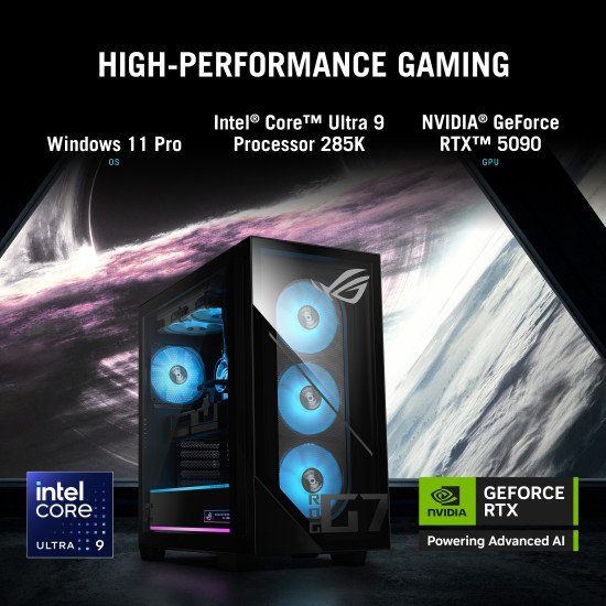 ASUS ROG G700 G700TF-07265F085W Intel Core Ultra 7 265F 32 Go DDR5-SDRAM 2 To SSD NVIDIA GeForce RTX 5070 Windows 11 Home Tower PC Noir