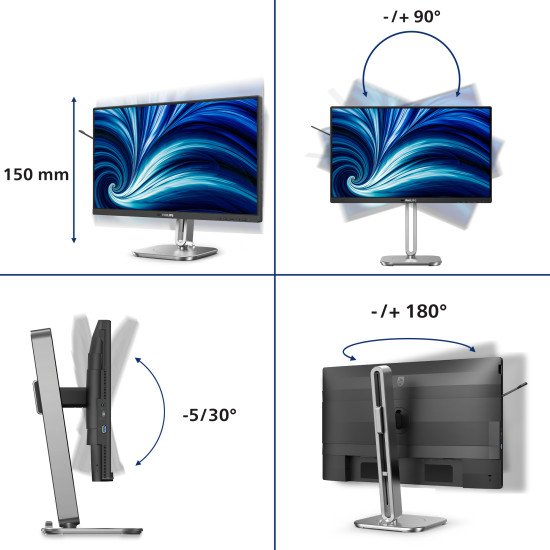 Philips 4000 series 24B2N4200/00 écran PC 60,5 cm (23.8") 1920 x 1080 pixels Full HD LCD Gris Philips 4000 series 24B2N4200/00 écran PC 60,5 cm (23.8") 1920 x 1080 pixels Full HD LCD Gris