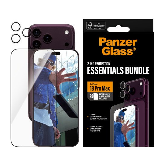 PanzerGlass ® 2-in-1 Essentials Bundle iPhone 2026 Pro Max Protection d'écran transparent 1 pièce(s)