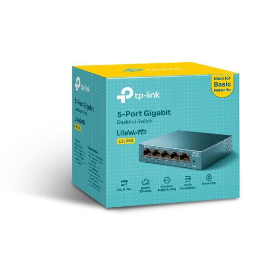TP-LINK LS105G commutateur réseau Non-géré Gigabit Ethernet (10/100/1000) Bleu