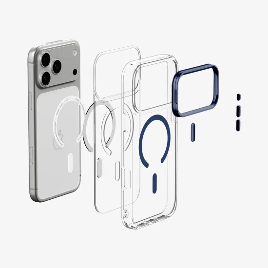 Spigen Ultra Hybrid Optik S (Mag Fit) coque de protection pour téléphones portables 17,5 cm (6.9") Housse Transparent, Bleu