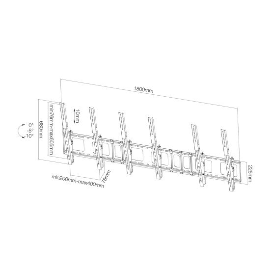 Newstar Support mural pour tableaux d'affichage de menus