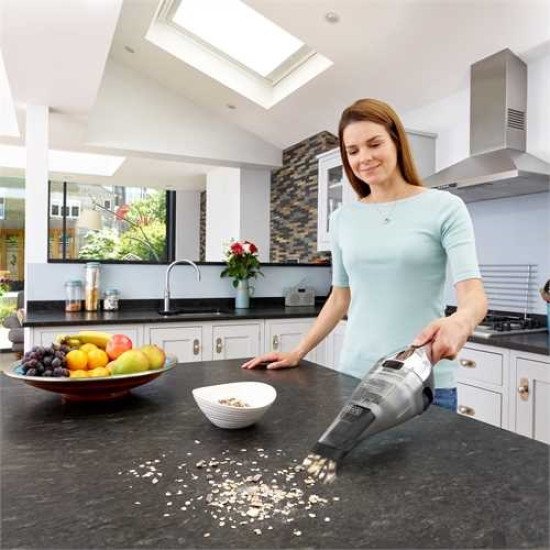 Black & Decker NVC220WC-QW aspirateur de table Chrome, Titane, Transparent Sans sac