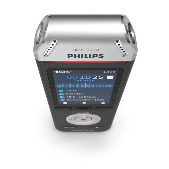 Philips Voice Tracer DVT2110/00 dictaphone Carte flash Noir, Chrome