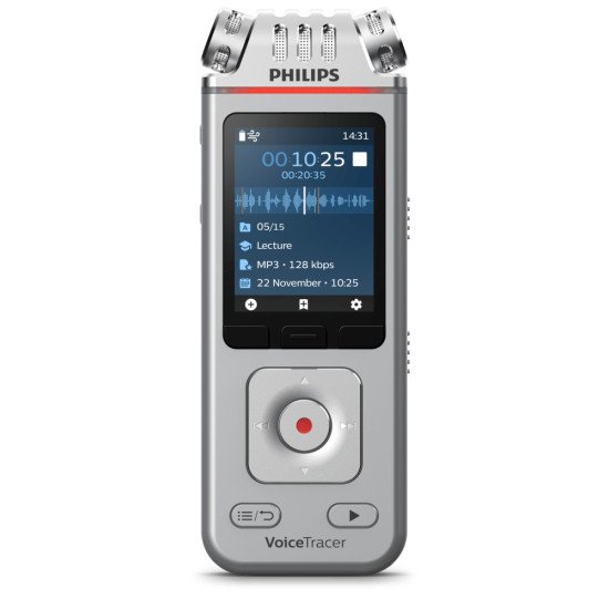 Philips Voice Tracer DVT4110/00 dictaphone Carte flash Chrome, Argent