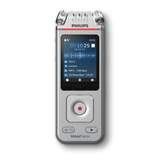 Philips Voice Tracer DVT4110/00 dictaphone Carte flash Chrome, Argent