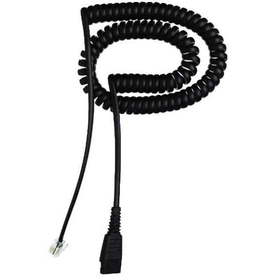 Jabra QD cord, coiled, mod plug RJ9 Noir