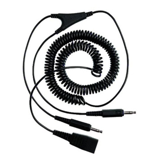 Jabra PC cord - QD to 2x3.5mm 2 x 3.5mm cable jack Noir