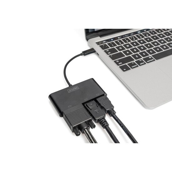 Digitus Adaptateur multi-ports USB Type-C™ à 3 ports (HDMI, DP, VGA) Digitus Adaptateur multi-ports USB Type-C™ à 3 ports (HDMI, DP, VGA)