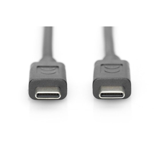 Digitus USB cable USB 2.0 USB-C plug, USB-C plug 1.00 m Black Shielded