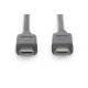 Digitus USB cable USB 2.0 USB-C plug, USB-C plug 1.00 m Black Shielded