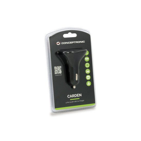 Conceptronic CARDEN06B chargeur d'appareils mobiles Universel Noir Allume-cigare Auto Conceptronic CARDEN06B chargeur d'appareils mobiles Universel Noir Allume-cigare Auto