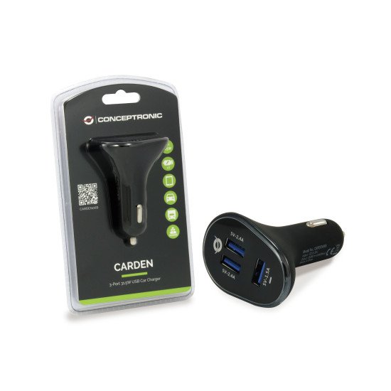 Conceptronic CARDEN06B chargeur d'appareils mobiles Universel Noir Allume-cigare Auto Conceptronic CARDEN06B chargeur d'appareils mobiles Universel Noir Allume-cigare Auto