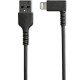 StarTech.com Câble USB-A vers Lightning Noir Robuste 1m Coudé à 90° - Câble de Charge/Synchronisation USB Type A vers Lightning en Fibre Aramide Robuste et Résistante - Certifié Apple MFi - iPhone