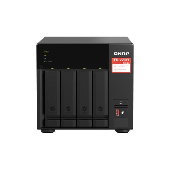 QNAP TS-473A + QSW-1105-5T Bundle Pack NAS Tower Ryzen Embedded V1500B 8 Go DDR4 0 To QNAP Turbo System Noir