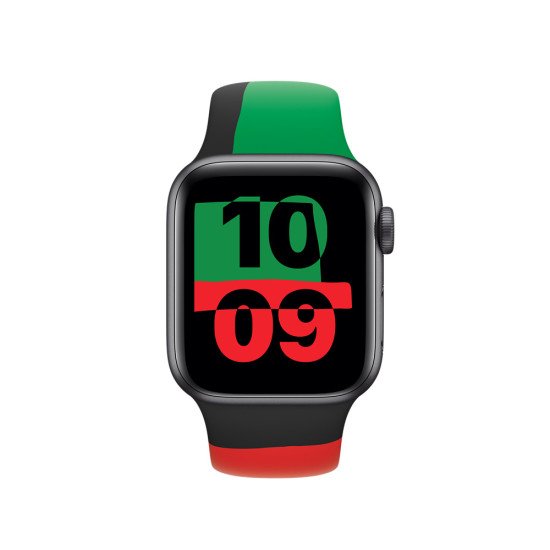 Apple MUQ53ZM/A accessoire intelligent à porter sur soi Bande Noir, Vert, Rouge Fluoroélastomère